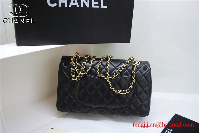 Chanel 2.55 Double Flap Gold Hardware A1112 Black