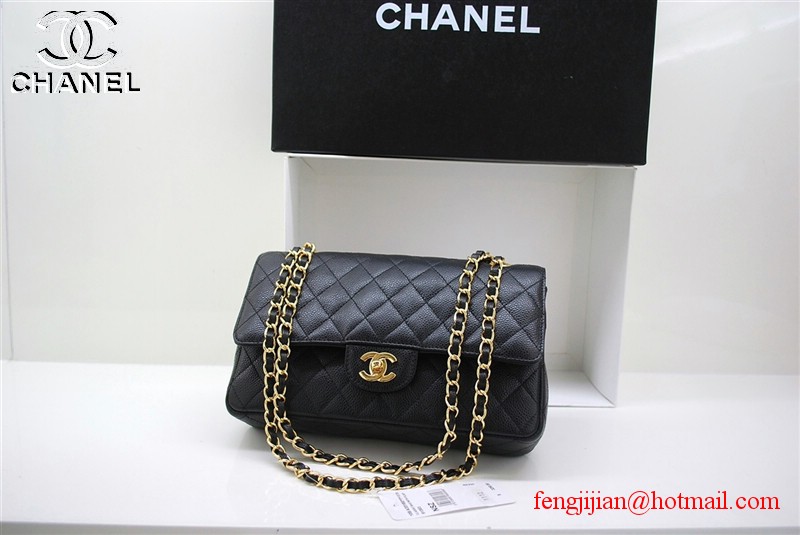 Chanel 2.55 Double Flap Gold Hardware A1112 Black