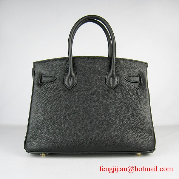 Hermes Birkin 30cm Togo Leather Bag Black 6088