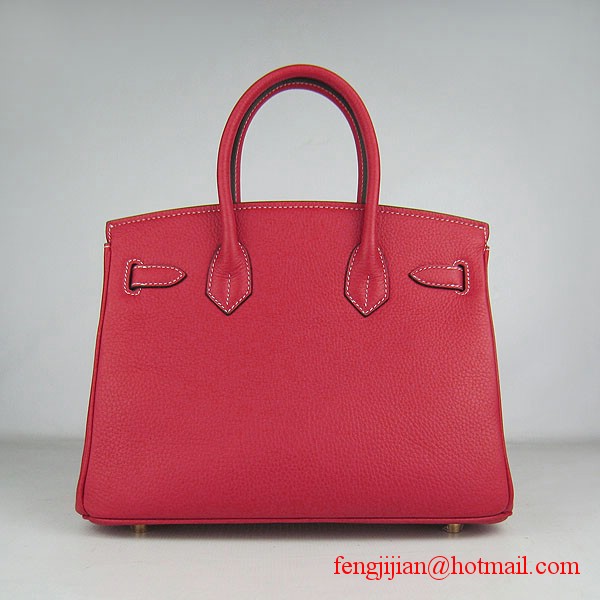 Hermes Birkin 30cm Togo Leather Bag Red 6088