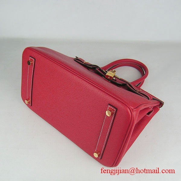 Hermes Birkin 30cm Togo Leather Bag Red 6088