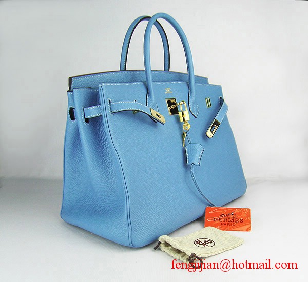 Hermes Birkin 40cm Togo Bag Light Blue 6099