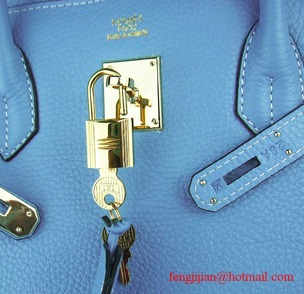 Hermes Birkin 40cm Togo Bag Light Blue 6099