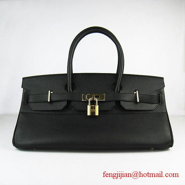 Hermes Birkin 42cm Togo Leather Bag 6109 Black gold padlock