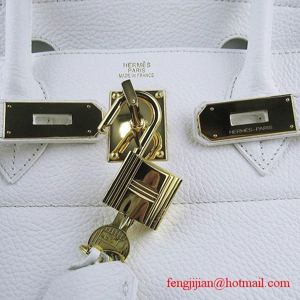 Hermes Birkin 42cm Togo Leather Bag 6109 White gold padlock