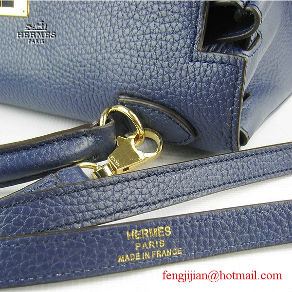 Hermes Kelly 32cm Togo Leather Bag Dark Blue 6108 Gold Hardware