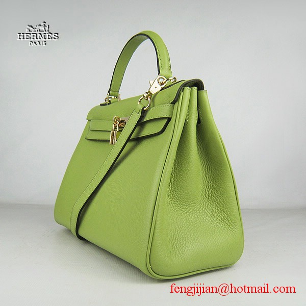 Hermes Kelly 32cm Togo Leather Bag Green 6108 Gold Hardware