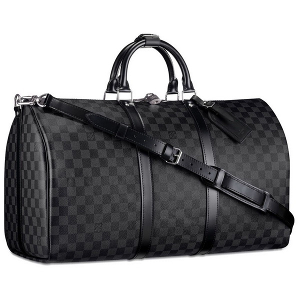 Louis Vuitton Damier Graphite Canvas Keepall 55 with Shoulder Strap N41413