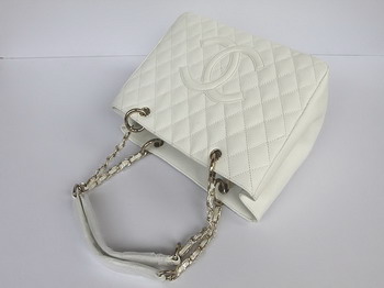 Chanel Quilted CC Tote Bag 35626 White