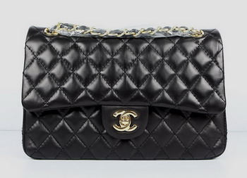 Chanel 2.55 Quilted Flap Handbag A1112 Black with Gold Hardware