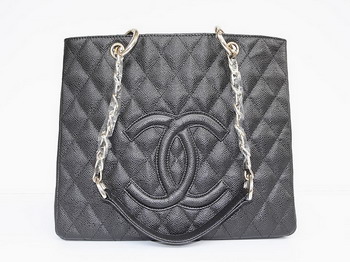 Chanel Quilted CC Tote Bag 35626 Black Gold Hardware