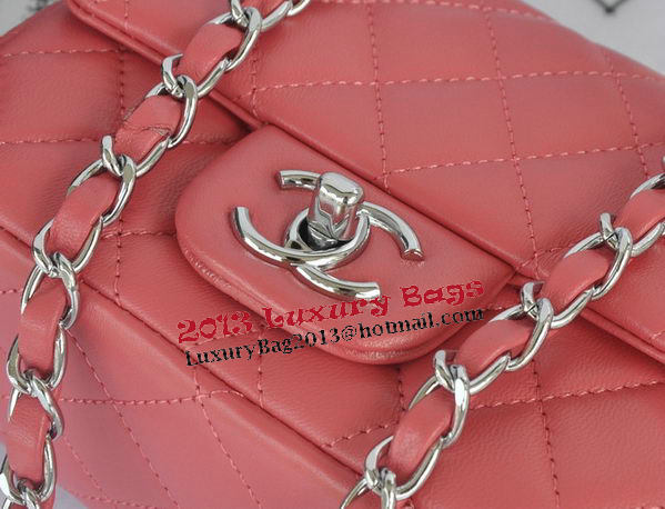 Chanel mini Classic Flap Bag Light Red Original Sheekskin 1115 Silver Chanel mini Classic Flap Bag Light Red Original Sheekskin 1115 Silver