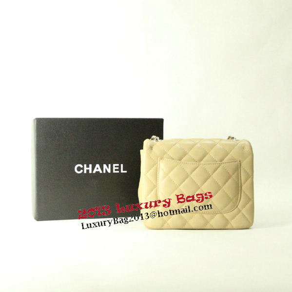 Chanel mini Classic Flap Bag Apricot Leather 1115 Silver Chain Chanel mini Classic Flap Bag Apricot Leather 1115 Silver Chain