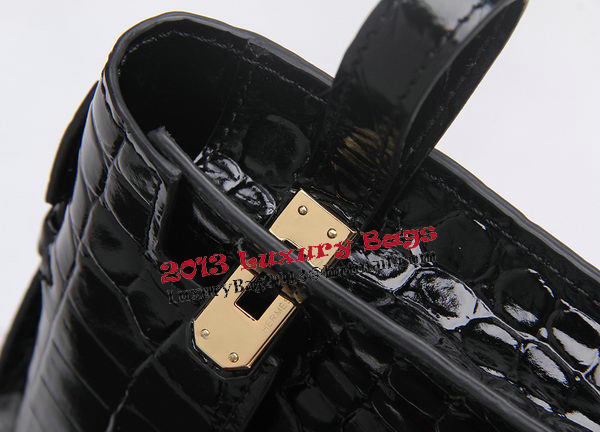 Hermes Kelly Clutch Bag Croco Leather K1002 Black Hermes Kelly Clutch Bag Croco Leather K1002 Black