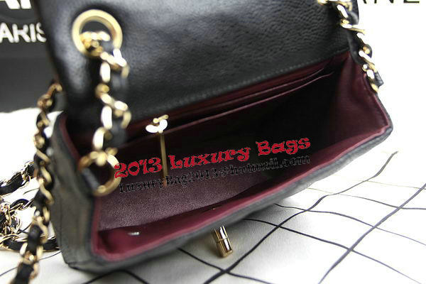 Chanel Classic MINI Flap Bag CF1115 Black Cannage Pattern Gold Chanel Classic MINI Flap Bag CF1115 Black Cannage Pattern Gold