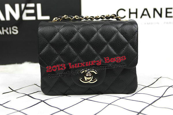 Chanel Classic MINI Flap Bag CF1115 Black Cannage Pattern Gold Chanel Classic MINI Flap Bag CF1115 Black Cannage Pattern Gold