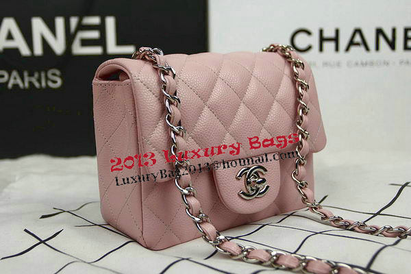 Chanel Classic MINI Flap Bag CF1115 Pink Cannage Pattern Silver Chanel Classic MINI Flap Bag CF1115 Pink Cannage Pattern Silver