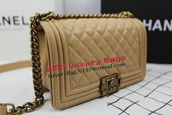 Boy Chanel Flap Shoulder Bags Apricot Original Sheepskin A67025 Gold Boy Chanel Flap Shoulder Bags Apricot Original Sheepskin A67025 Gold