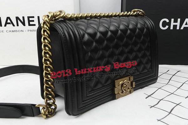 Boy Chanel Flap Shoulder Bags Black Original Sheepskin A67025 Gold Boy Chanel Flap Shoulder Bags Black Original Sheepskin A67025 Gold