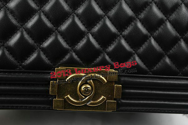 Boy Chanel Flap Shoulder Bags Black Original Sheepskin A67025 Gold Boy Chanel Flap Shoulder Bags Black Original Sheepskin A67025 Gold