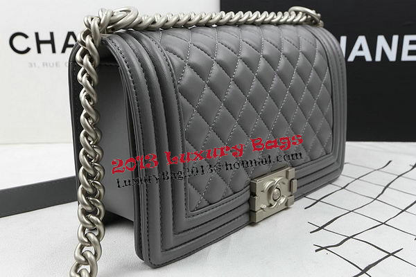 Boy Chanel Flap Shoulder Bags Original Lambskin A67025 Grey Boy Chanel Flap Shoulder Bags Original Lambskin A67025 Grey
