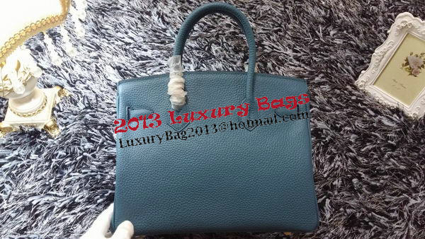 Hermes Birkin 30CM Tote Bags Litchi Leather H30LI Blue Hermes Birkin 30CM Tote Bags Litchi Leather H30LI Blue