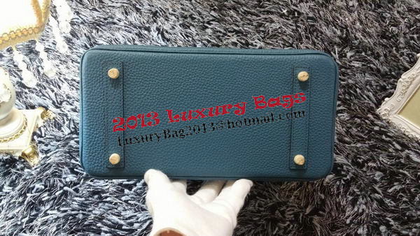 Hermes Birkin 30CM Tote Bags Litchi Leather H30LI Blue Hermes Birkin 30CM Tote Bags Litchi Leather H30LI Blue