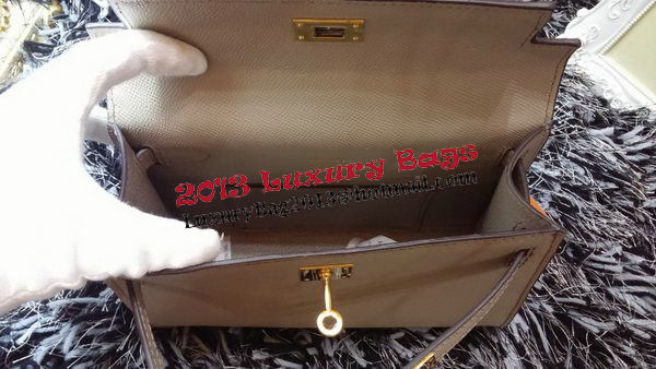 Hermes MINI Kelly 22cm Tote Bag Calf Leather K011 Grey Hermes MINI Kelly 22cm Tote Bag Calf Leather K011 Grey