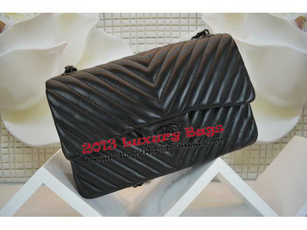 Boy Chanel Flap Bag Sheepskin Chevron Quilting A64306 Black Boy Chanel Flap Bag Sheepskin Chevron Quilting A64306 Black