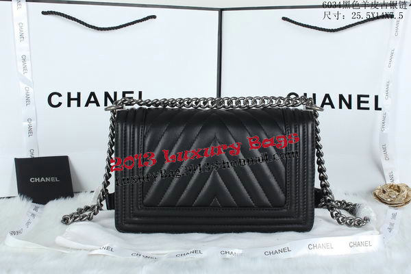 Boy Chanel Flap Bag Sheepskin Chevron Quilting A66034 Black Boy Chanel Flap Bag Sheepskin Chevron Quilting A66034 Black
