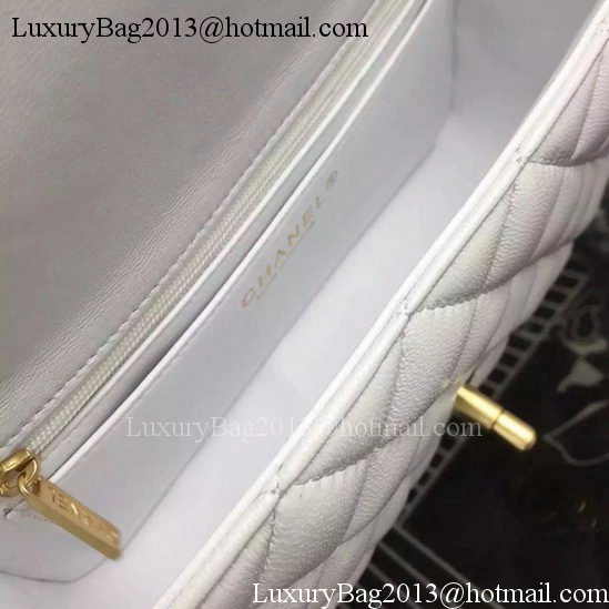 Chanel Classic mini Flap Bag White Sheepskin Leather A67350 Gold Chanel Classic mini Flap Bag White Sheepskin Leather A67350 Gold