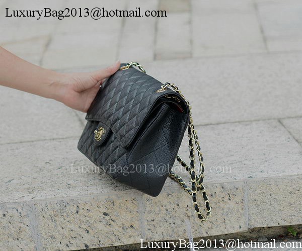 Chanel Jumbo Classic Black Cannage Pattern Flap Bag A58600 Gold Chanel Jumbo Classic Black Cannage Pattern Flap Bag A58600 Gold