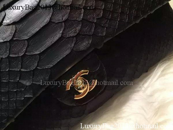 Chanel 2.55 Series Flap Bags Original Snake Leather A1112SA Black Chanel 2.55 Series Flap Bags Original Snake Leather A1112SA Black