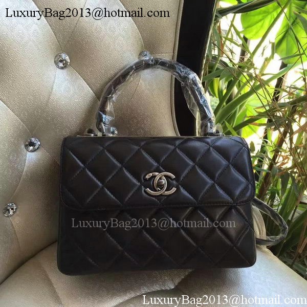 Chanel Classic Top Flap Bag Black Original Sheepskin Leather A92236 Silver Chanel Classic Top Flap Bag Black Original Sheepskin Leather A92236 Silver
