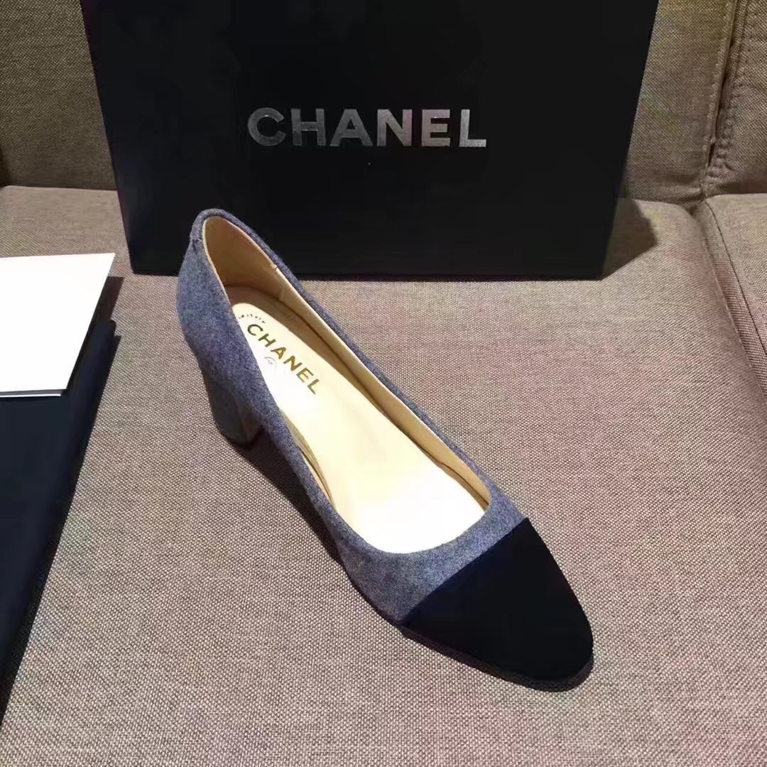 Chanel Pump Leather CH2146 Grey Chanel Pump Leather CH2146 Grey