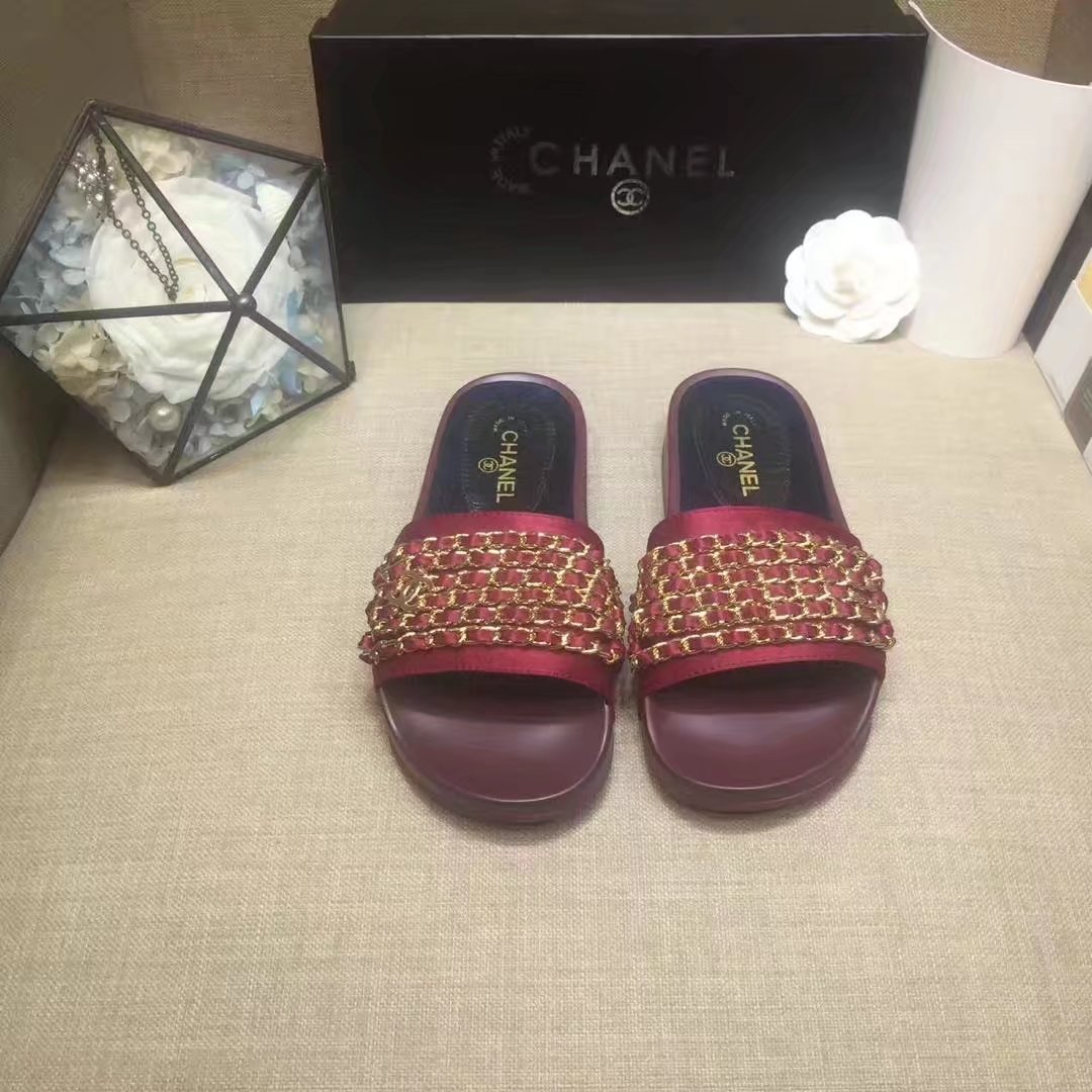 Chanel Slipper Leather CH2149 Red Chanel Slipper Leather CH2149 Red