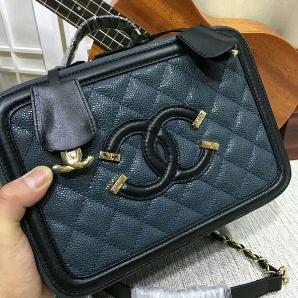 Chanel Calfskin Leather Shoulder Bag 6070 Blue Chanel Calfskin Leather Shoulder Bag 6070 Blue