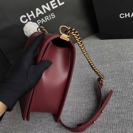 Boy Chanel Flap Shoulder Bag Wine Original Sheepskin Leather A67087 Gold Boy Chanel Flap Shoulder Bag Wine Original Sheepskin Leather A67087 Gold