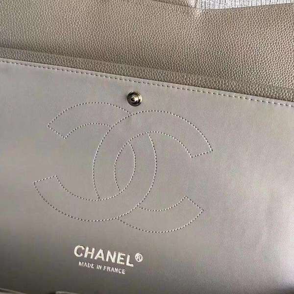 Chanel Flap Shoulder Bags Grey Original Calfskin Leather CF1113 Silver Chanel Flap Shoulder Bags Grey Original Calfskin Leather CF1113 Silver