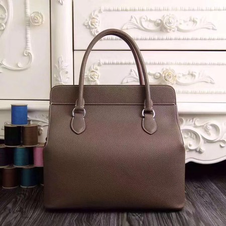 Hermes Toolbox Bag Original Togo Leather H3259 Grey Hermes Toolbox Bag Original Togo Leather H3259 Grey