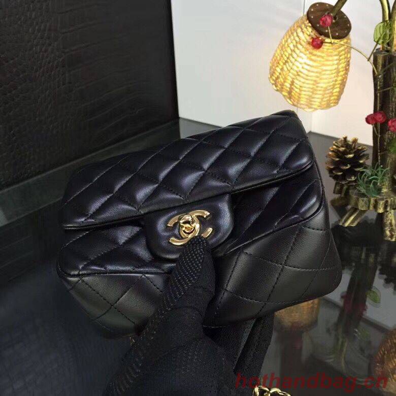 Chanel Classic MINI Flap Bag Original Sheepskin Leather A1115 Black Gold Chain Chanel Classic MINI Flap Bag Original Sheepskin Leather A1115 Black Gold Chain