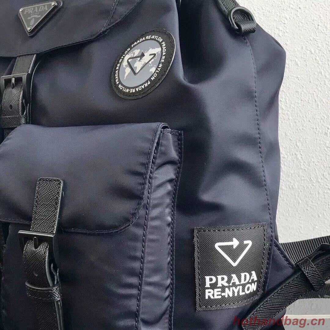 Prada Re-Nylon backpack 1BZ811 black&grey Prada Re-Nylon backpack 1BZ811 black&grey