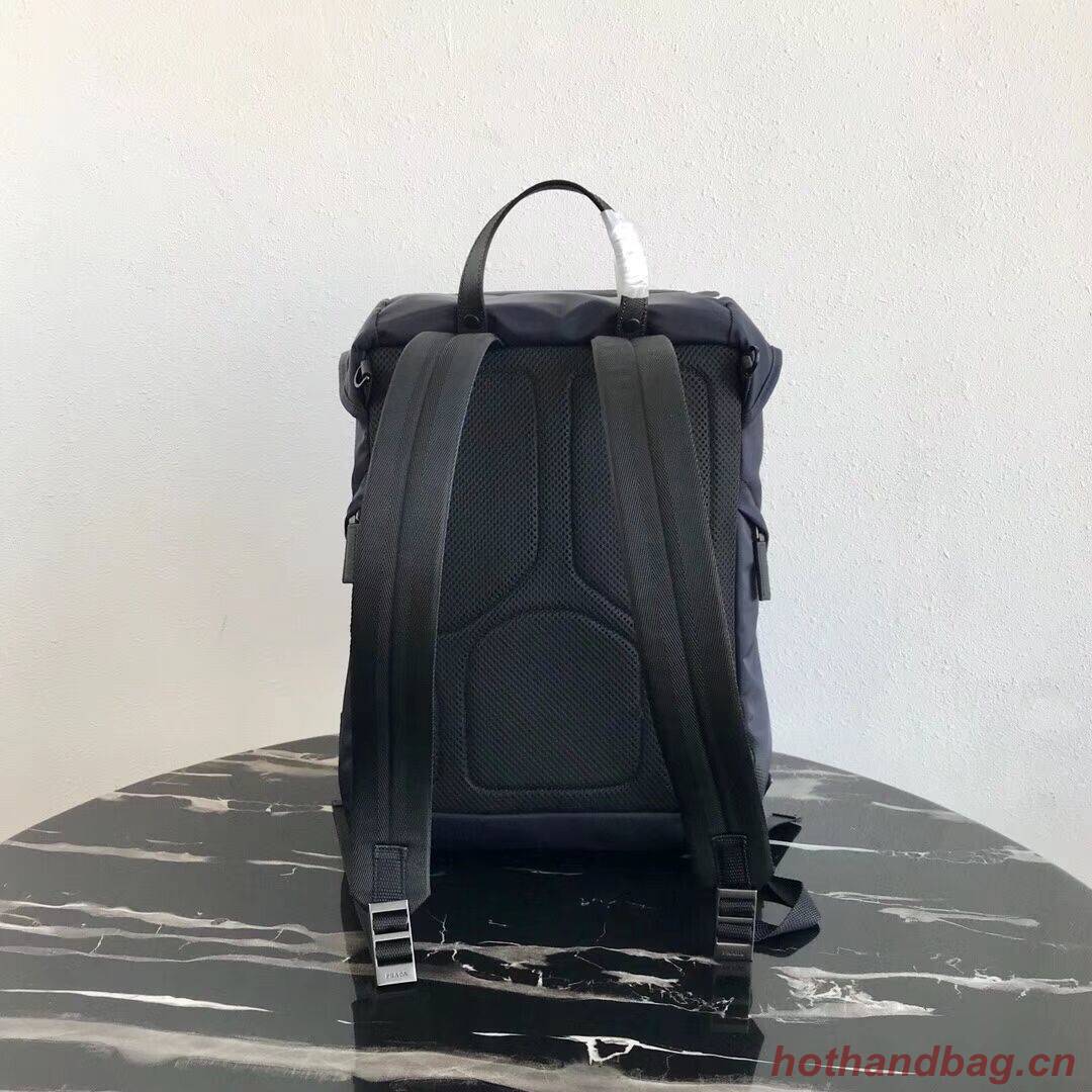 Prada Re-Nylon backpack 2VZ135 black&blue Prada Re-Nylon backpack 2VZ135 black&blue