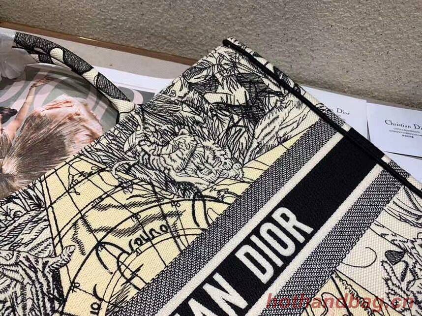 DIOR BOOK TOTE EMBROIDERED CANVAS BAG C1287-14 DIOR BOOK TOTE EMBROIDERED CANVAS BAG C1287-14