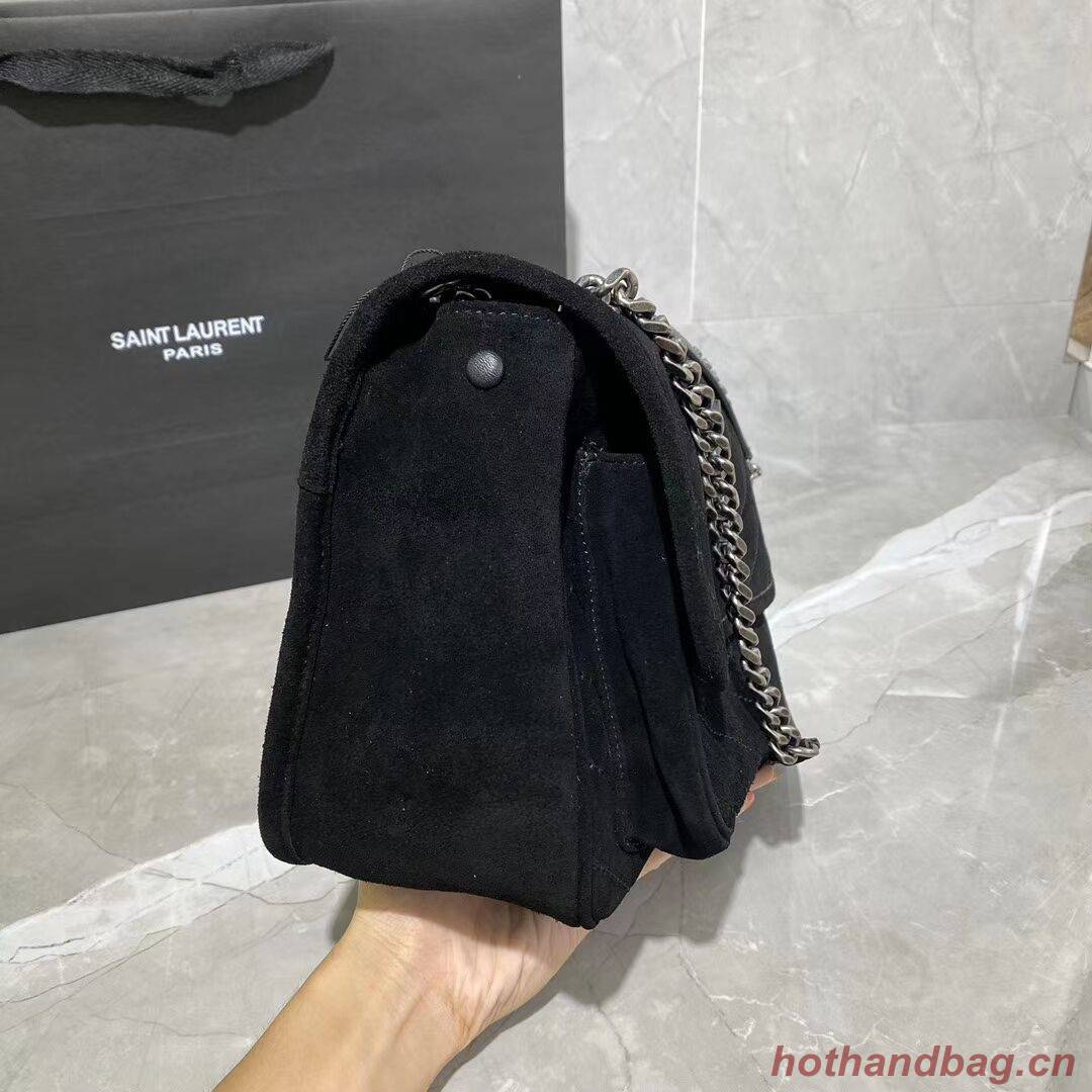 SAINT LAURENTNIKI MEDIUM IN SUEDE AND SMOOTH LEATHER 498894 black SAINT LAURENTNIKI MEDIUM IN SUEDE AND SMOOTH LEATHER 498894 black