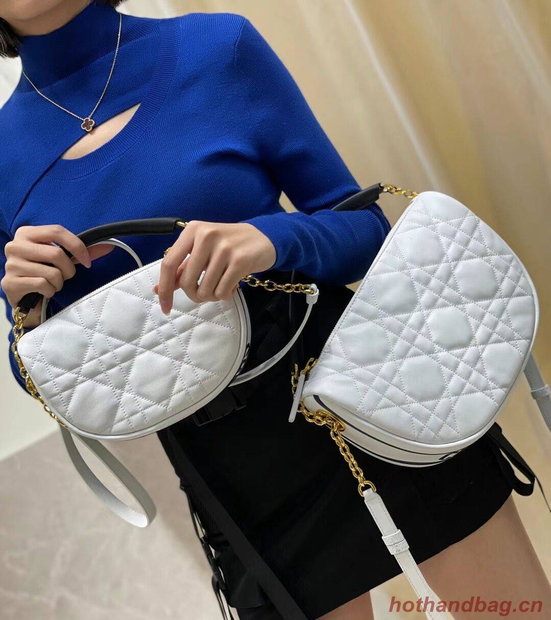 DIOR Shoulder Bag Cannage Lambskin C0617 white DIOR Shoulder Bag Cannage Lambskin C0617 white