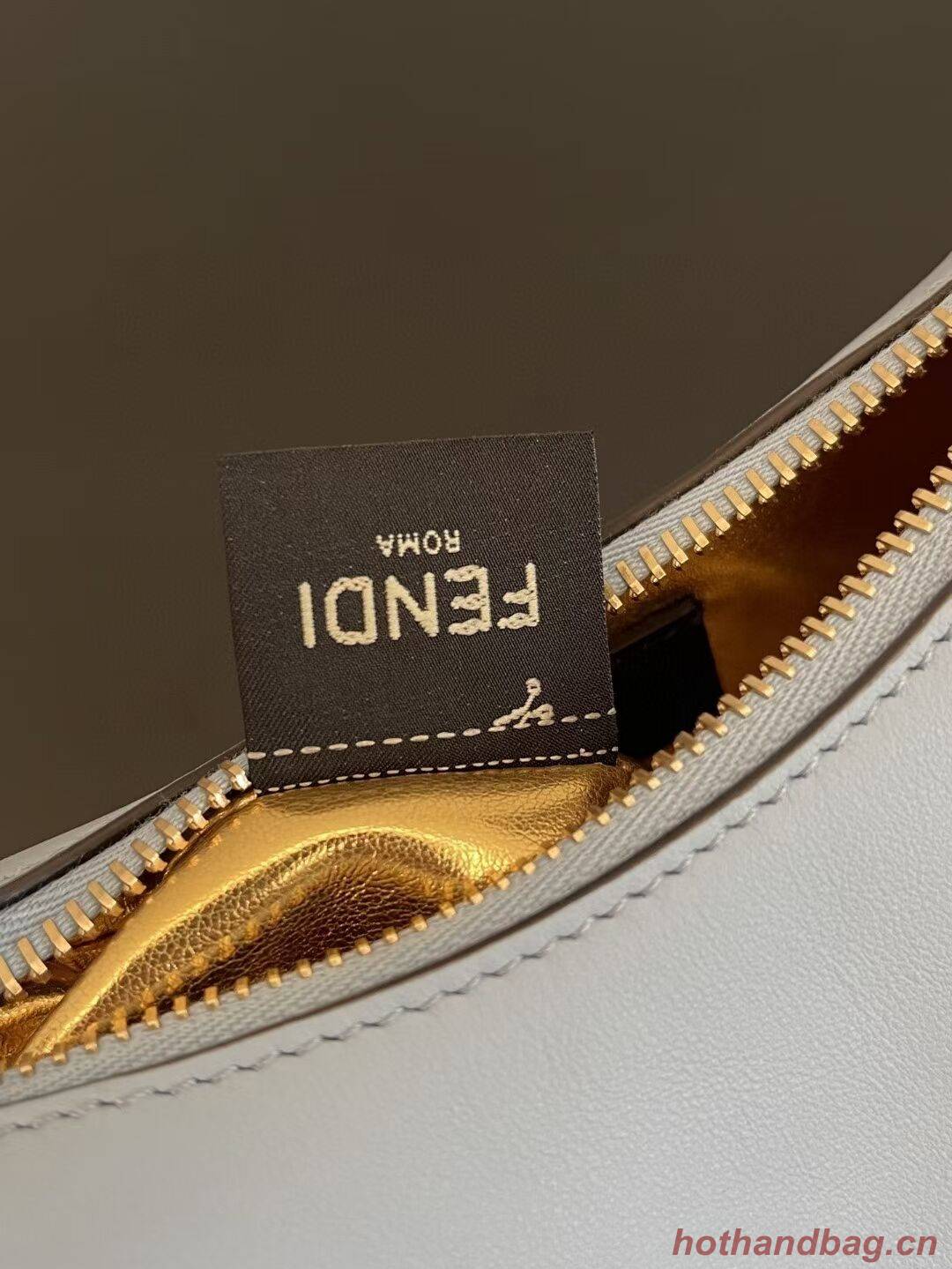 Fendi Nano Fendigraphy light blue leather charm 7AS089A Fendi Nano Fendigraphy light blue leather charm 7AS089A