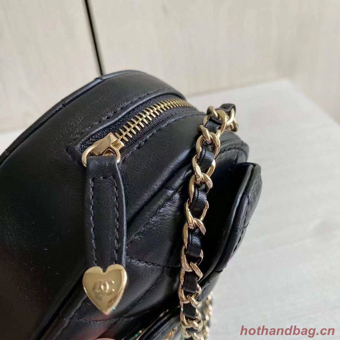Chanel 2022S Love Heart Original Lambskin Crossbody Chain Mini Bag AS3191 Black Chanel 2022S Love Heart Original Lambskin Crossbody Chain Mini Bag AS3191 Black