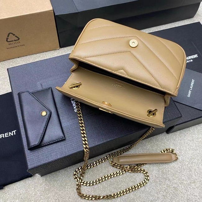 SAINT LAURENT LOULOU MINI IN LAMBSKIN 821749 NATURAL TAN