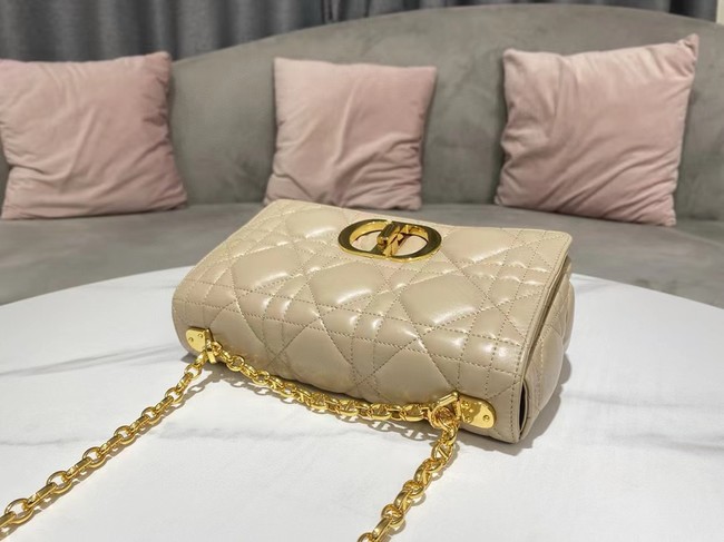 Dior Medium Soft Dior Caro Bag Macrocannage Lambskin M9253UHPA Beige